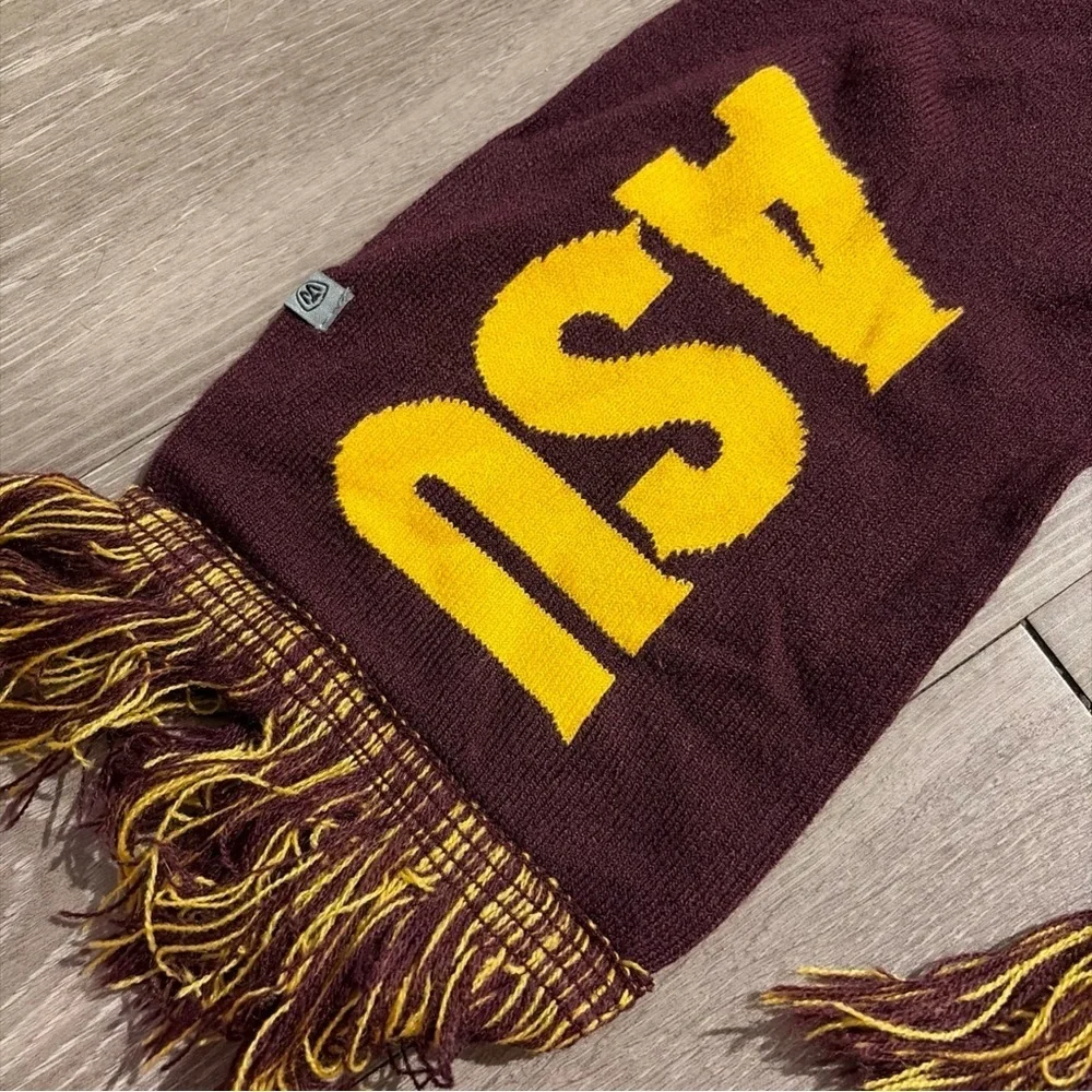 Maroon Scarf with Arizona State University Logo and Fringe